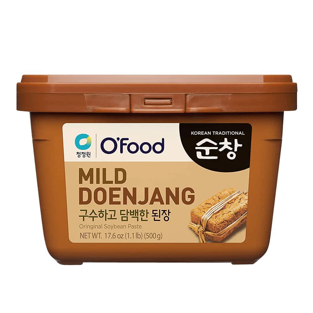 Chung Jung One O'Food Doenjang, Premium Korean Traditional Soybean Miso Paste Sauce, Naturally Fermented, Umami Flavor, Jjigae Soup Base, Chung Jung One (Original, 1.1 Lb, 500G)