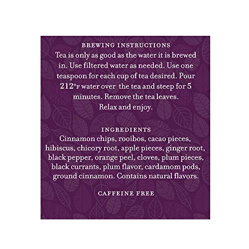 Harney & Sons Mulled Plum Cider Herbal Tea, 4oz Loose Leaf, Dark Red, Model PP-GRCE8634
