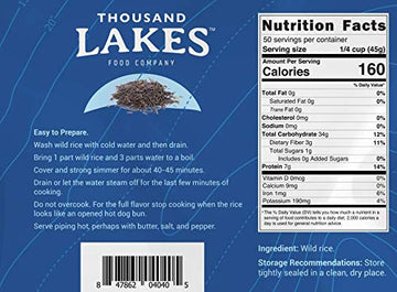 Thousand Lakes Wild Rice - 100% All Natural Bulk - 5 Pound Pack