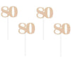 Glitter Gold/Rose Gold 80Th Birthday Party Cupcake Toppers. 24 Pack Number''80'' Cupcake Toppers (Rose Gold)