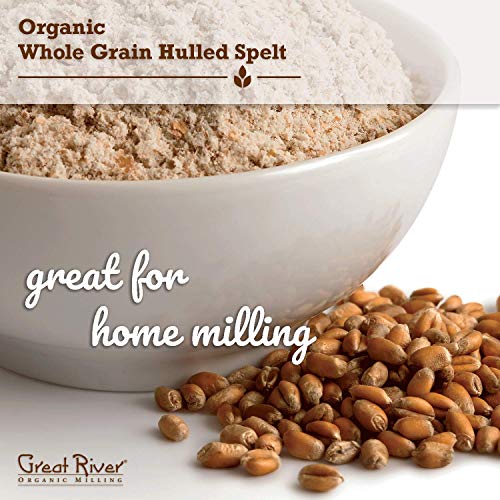 Great River Organic Milling Organic Hulled Spelt Berries | Ancient Whole Spelt Grain | High Fiber & Protein | Non-GMO & Kosher |
