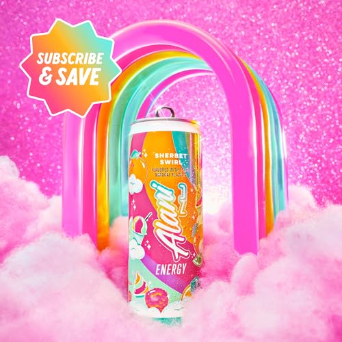 Alani Nu SHERBET SWIRL Sugar Free Low Calorie Energy Drinks 200mg Caffeine Biotin B Vitamins Zero Sugar 10 Calories 12 Fl Oz Cans 24 Pack
