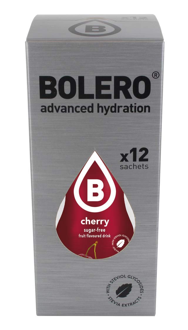 BOLERO Cherry Flavored Sugar Free Drink Mix, Pack of 12 Sachets, Makes 1/2 Gallon Strong Flavor or 1 Gallon Mild Flavor