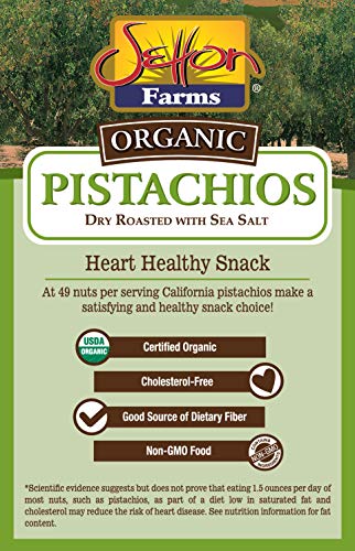 Setton Farms Premium Organic Pistachios, Dry Roasted With Sea Salt, 7 Oz Resealable Bag