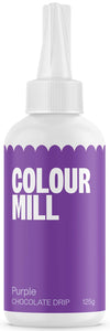 Colour Mill Chocolate Drip Easy-Melt Drizzle for Desserts, 125 Grams Purple