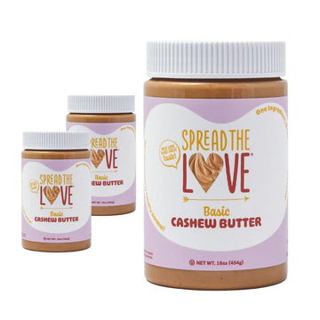 Spread The Love Basic Cashew Butter - All-Natural, Vegan, Gluten-Free, No Added Sugar, No Added Salt, Healthy Snack, Keto, No Gm