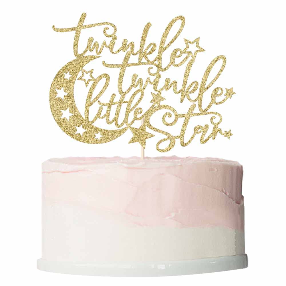 Bekaterea Twinkle Little Star Cake Topper Cute Stars Moon Themed Decoration Great For Baby Showers Gender Reveal Party Decorations 1 Year Old 2 Birthday Decoration Supplies