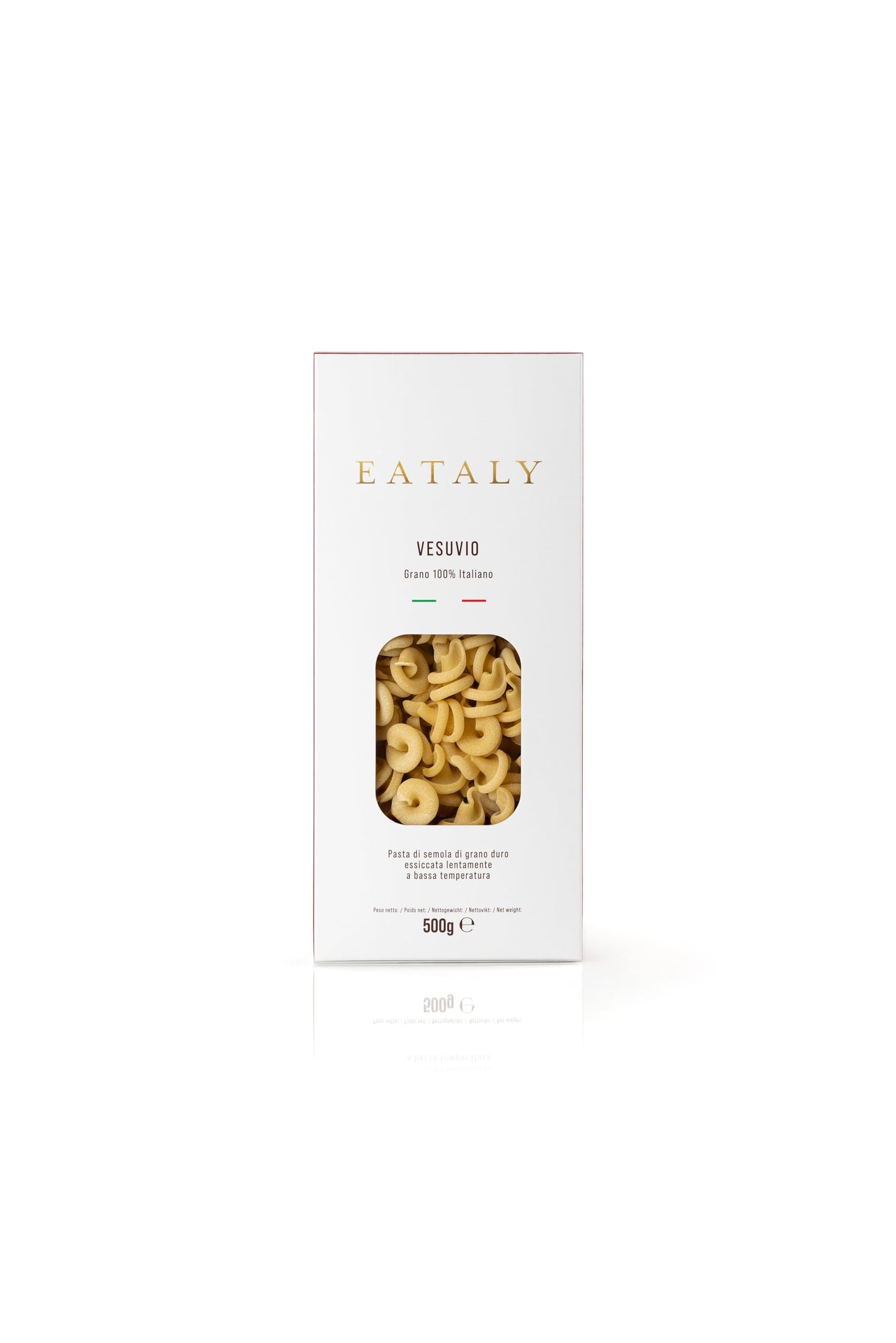 Eataly Italian Vesuvio Pasta Noodles - 500G (17 Oz.) Box -Authentic Duflavor Blend Semolina Wheat - Made In Italy- Dried Pasta For Gourmet Dining 1 Pack