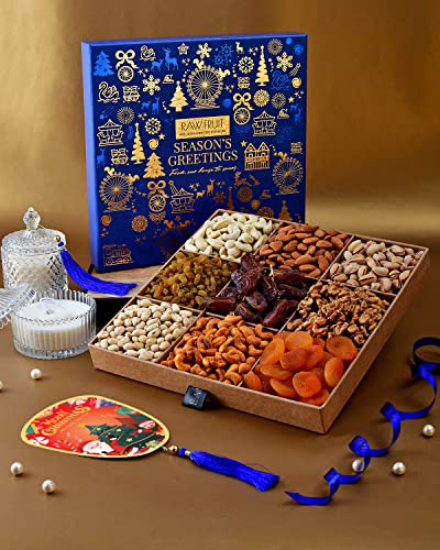 Hyperfoods New Year Gift Christmas Gifts Christmas Items Christmas Gift Hampers Dry Fruits Gift Pack Blue L9 Basic Nuts And Dry