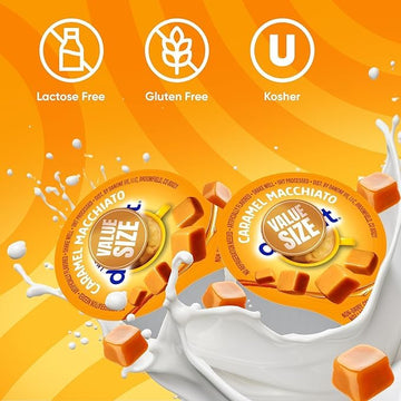 Easypack Coffee Creamer, Delight Caramel Macchiato Creamer Singles, 192 Creamer Singles Included Great For Offices, Restaurants,