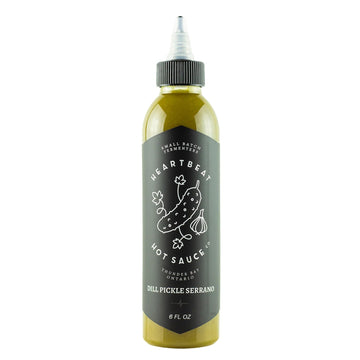 Heartbeat Hot Sauce Co. - Dill Pickle Serrano Hot Sauce, 6 Oz. - Small Batch & Handmade, Vegan, Gluten Free, Preservative Free