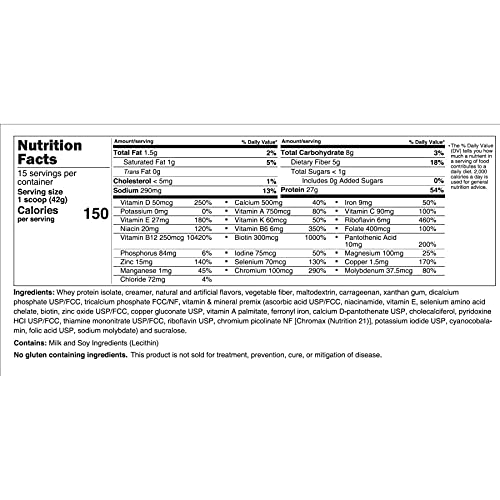 BariatricPal Protein ONE Complete Meal Replacement, Creamy French Vanilla, 22.4 oz, with Multivitamin, Calcium & Iron