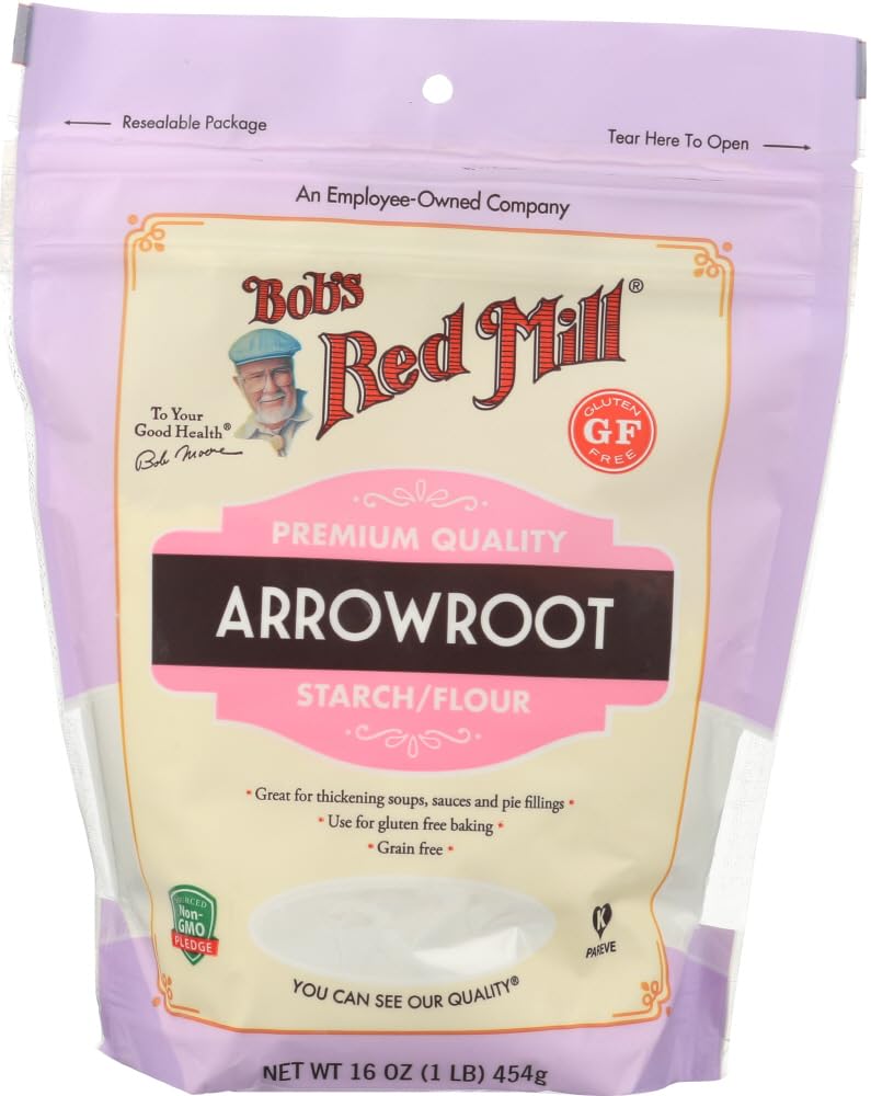 Bobs Red Mill Arrowroot Starch/Flour 2 Pack (16 oz each) - Gluten Free Cooking and Baking Thickener - 2 Pack Cornstarch Substit