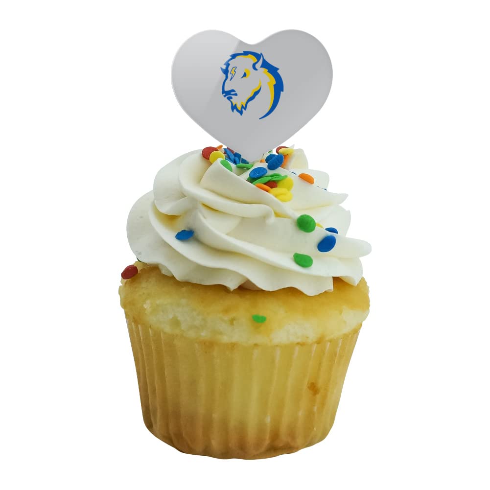 GRAPHICS & MORE Cupcake Toppers Set of 6 - Acrylic Heart Decoration - Southeastern Oklahoma State University - One Size