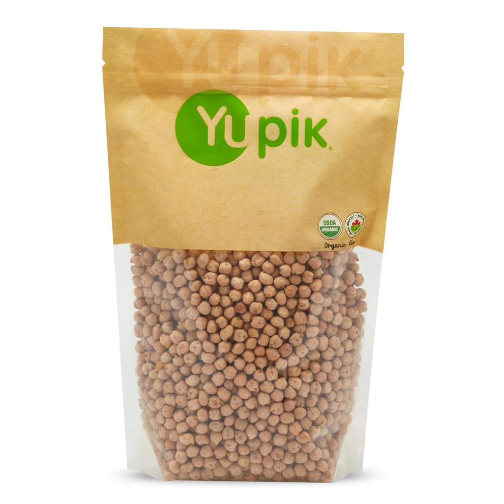 Yupik Organic Raw Chickpeas, 2.2 lb (35.2 oz), Pack of 6, Garbanzo Beans, Non-GMO, Vegan, Gluten-Free, Kosher, USDA Certified, H