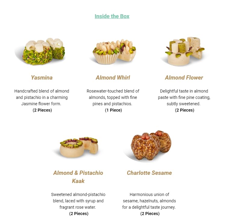 Laylas DELICACIES Mediterranean Gift Box - 9 Bite-Size Halal, Vegetarian, Gluten Free Pastries - Ramadan Gift Box