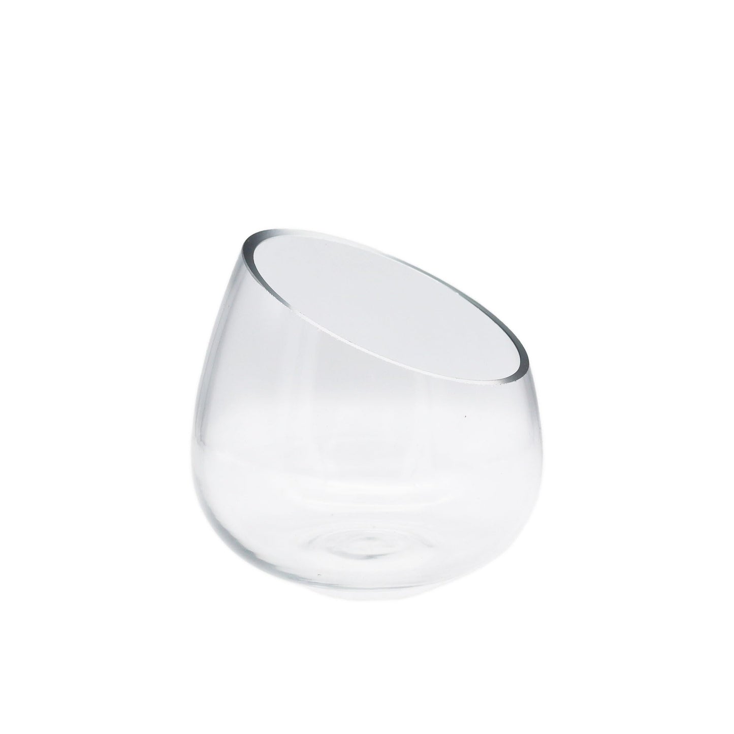 Nw Wholesaler - 6'' Straight Lucky Bamboo Stalks With Clear Slanted Glass Bowl - Live Indoor Plants For Home Decor - Feng Shui