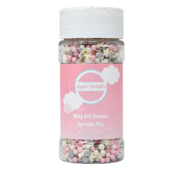 Mystic Sprinkles Baby Shower Sprinkle Mixes (Baby Girl Dreams Sprinkle Mix 3.7Oz)