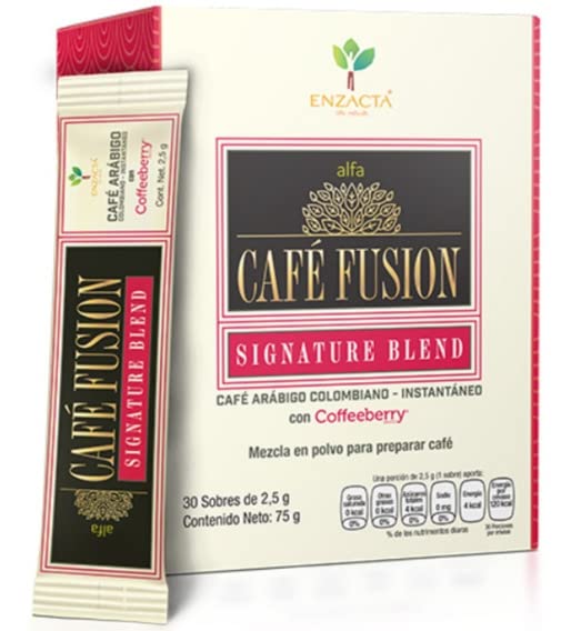 Alfa Cafe Nutra Signature Blend Enzacta Arabica Colombian Instant Coffee With Coffeeberry Medium Roast