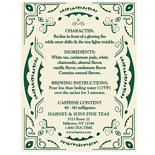 Harney & Sons White Christmas Tea, 30 Count - Premium White Tea Blend for Holiday Cheer