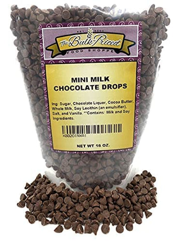 The Bulk-Priced Food Shoppe Mini Milk Chocolate Chips, Bulk Size, Resealable Bag, 1 lb.