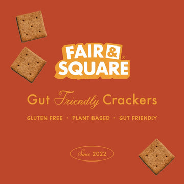 Fair & Square Gluten Free Graham Crackers Powered By Gut Friendly, Prebiotic Banana Flour | Organic, Vegan, Dairy Free, Allergen