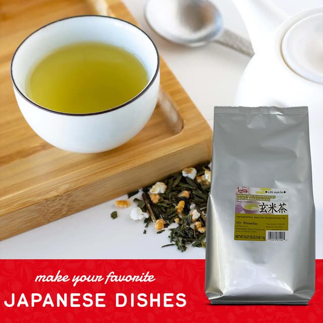 Shirakiku Iri Gennmaicha Green Tea Loose Leaf with Brown Rice, 2.2 Pounds