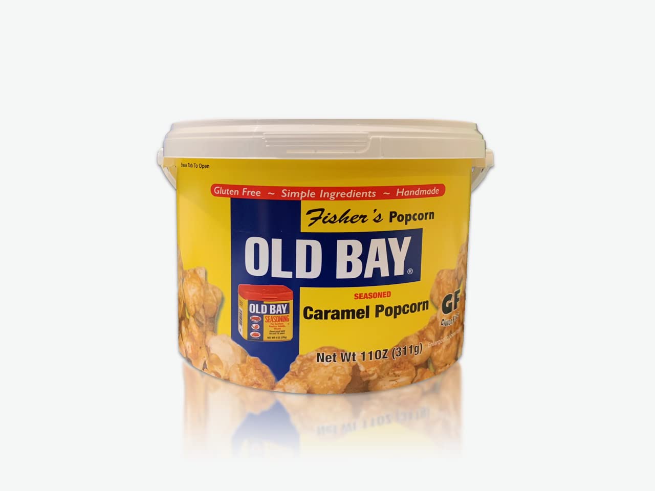 Fishers Popcorn | Old Bay Caramel Flavor | 11oz Tub