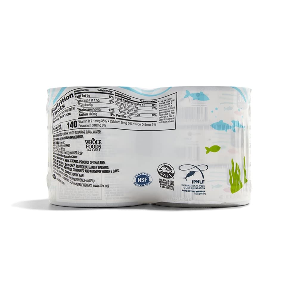 365 by Whole Foods Market, No Salt Albacore Tuna in Water 6pk, 5 Ounce