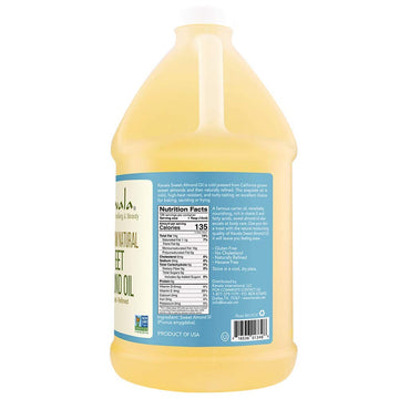 Sweet Almond Oil - Almond Oil For Skin Care And Cooking - Cold Pressed Oil - Premium Oil – Hair And Body Oil – Hexane Free - 1/2 Gallon / 64 Fl Oz