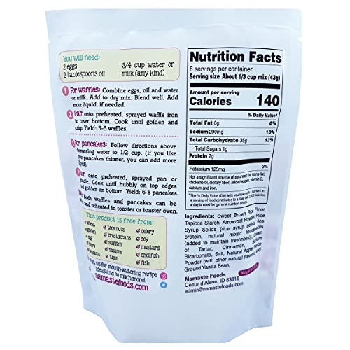 Namaste Foods Gluten Free Waffle & Pancake Mix, Apple Cinnamon, 9Oz
