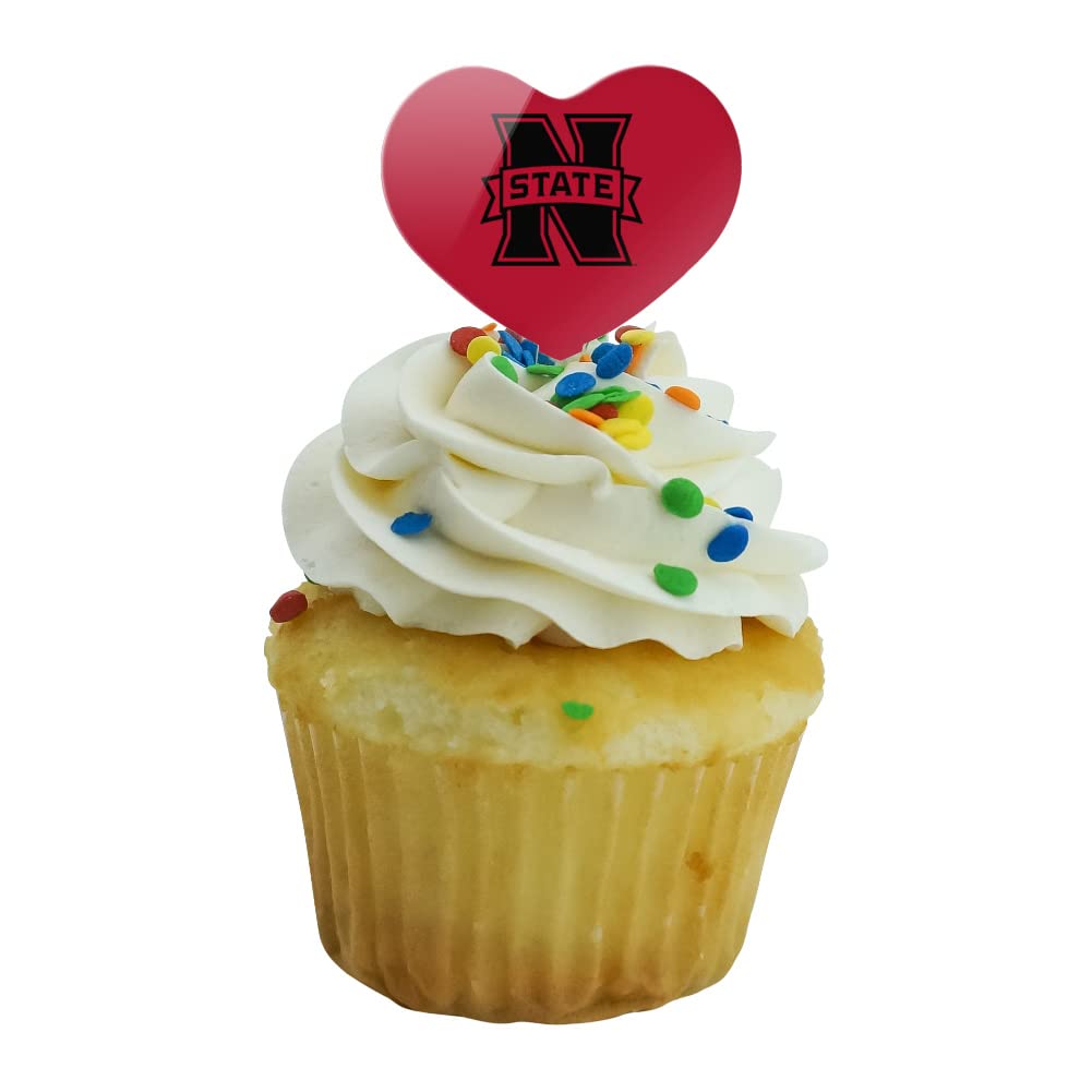 GRAPHICS & MORE Cupcake Picks Set of 6, Acrylic, Heart Design, One Size, Northwestern Oklahoma State University
