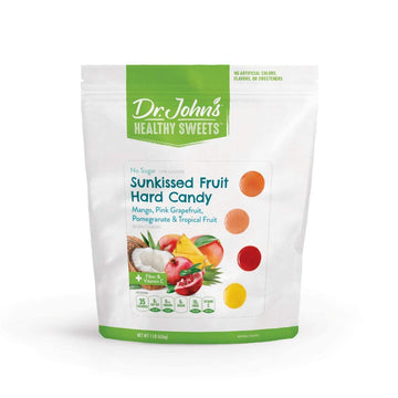 Dr. Johns Sugar Free Candy, Healthy Hard Candy with Zero Sugar, Low Calorie Snacks, Keto Friendly, Gluten Free, Sunkissed Fruit