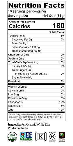 Lotus Foods Gourmet Organic White Basmati Rice, 25 Pound