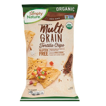 Simply Nature Organic Multigrain Tortilla Chips, 8.25 oz (234g) | Gluten-free, Non-GMO, No Artificial Flavors or Colors
