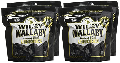 Wiley Wallaby Australian Goumet Style Black Licorice Candy 24 Oz. (Pack Of 4)4