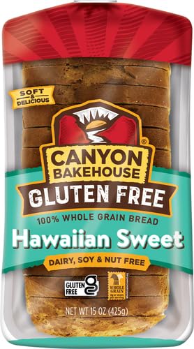 Canyon Bakehouse Hawaiian Sweet Gluten Free Bread, Whole Grain Sandwich Bread, Fresh, 15 oz Loaf