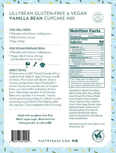 LillyBean Gluten Free Vanilla Bean Cake & Cupcake Mix - Vegan, Dairy & Soy Free - 12 oz