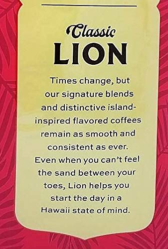 Lion Coffee, Macadamia Flavor Light Roast - Whole Bean Coffee, 24 Ounce Bag