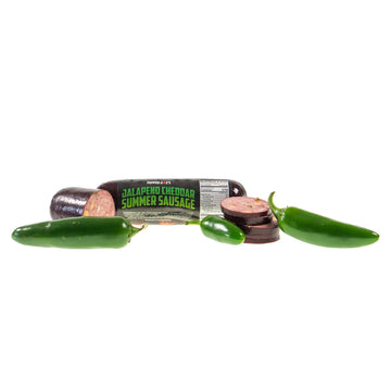 Pepper Joes Jalapeno Cheddar Summer Sausage - Slow Smoked, Spicy, 12 Ounces