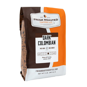 Fresh Roasted Coffee, Dark Colombian Supremo, 2 Lb (32 Oz), Med-Dark Roast, Kosher, Ground