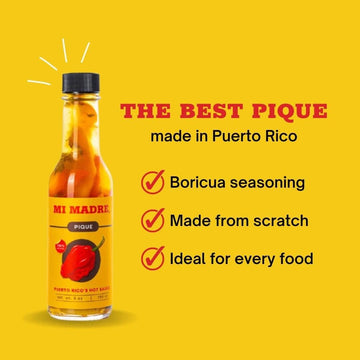 Mi Madre Pique Hot Sauce, Handcrafted In Puerto Rico, 100 Percent Natural, 5 Ounce (Pack Of 3)