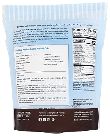 Cup 4 Cup Ancient Grains Flour, 18g Whole Grains, 2g Protein, 2g Fiber, Kosher, Dairy Free, Gluten Free & Non-GMO, 2 Pounds (Pac
