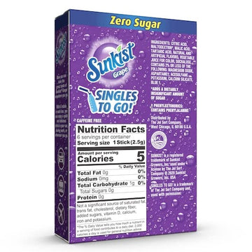 SINGLES TO GO! Sunkist Drink Mix G - 36 Servings, 0.09 Ounce (Pack of 6)