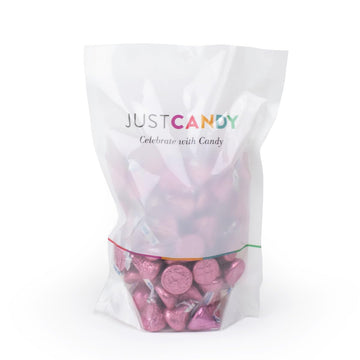 Just Candy Pink Candy Kisses Milk Chocolate - 90 Count, Approximately 90 Pieces