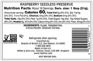 Tiptree Raspberry Seedless Preserve, 12 Ounce Jar