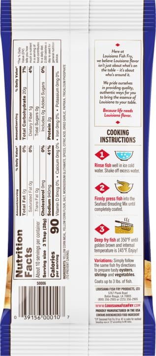 Louisiana Fish Fry, Seasoned Fish Fry, 10 Oz (Pack Of 4)