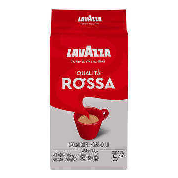 Lavazza Qualità Rossa Ground Coffee, Medium Roast, Arabica And Robusta Blend, 8.8 Oz Brick (Pack Of 4)