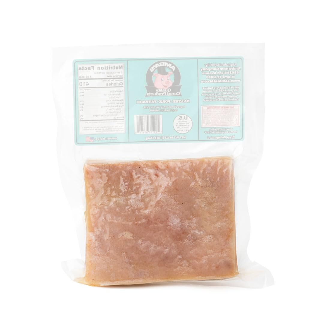 Salted Pork Fatback (Skin On), Net Weight 16oz (1lb) Vacuum Packed Bag, Used For Flavoring And Seasoning In Traditional Southern