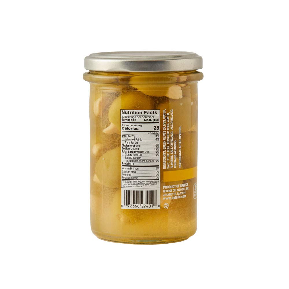 Delallo Almond Stuffed Olives (Pack Of 6)